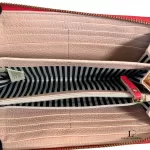 Kate Spade Bow pinkish red leather long zippy wallet, view 5