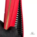 Kate Spade Bow pinkish red leather long zippy wallet, view 13