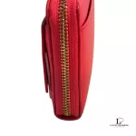Kate Spade Bow pinkish red leather long zippy wallet, view 14