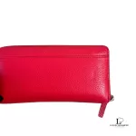 Kate Spade Bow pinkish red leather long zippy wallet, view 2