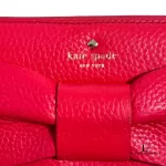Kate Spade Bow pinkish red leather long zippy wallet, view 16