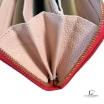 Kate Spade Bow pinkish red leather long zippy wallet, view 6