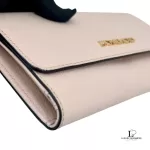 Michael Kors blush pink Saffiano leather flap long wallet, view 5