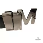 Michael Kors reversible initials monogram black leather belt, size 90, view 2