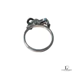 Christian Dior CD initials bow silver ring, size 5, view 3