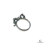 Christian Dior CD initials bow silver ring, size 5, view 4