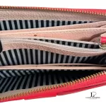 Kate Spade Bow pinkish red leather long zippy wallet, view 9