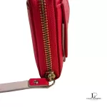 Kate Spade Bow pinkish red leather long zippy wallet, view 12