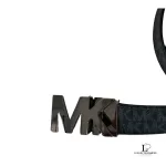 Michael Kors reversible initials monogram black leather belt, size 90, view 4