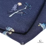 Hermes blue and white silk necktie, view 5