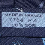 Hermes blue and white silk necktie, view 6