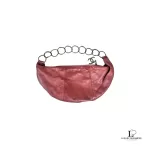Chanel half moon peachy copper lambskin chain shoulder bag, view 3