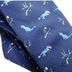 Hermes blue and white silk necktie, view 7