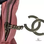 Chanel half moon peachy copper lambskin chain shoulder bag, view 7