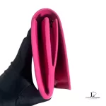 Yves Saint Laurent fuchsia pink smooth leather flap-closed long wallet, view 8