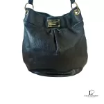 Marc Jacobs black calf leather slouch hobo bag, view 3