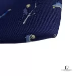 Hermes blue and white silk necktie, view 4