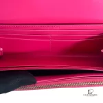 Yves Saint Laurent fuchsia pink smooth leather flap-closed long wallet, view 24