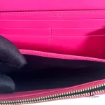 Yves Saint Laurent fuchsia pink smooth leather flap-closed long wallet, view 25