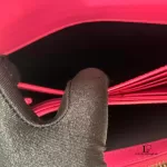 Yves Saint Laurent fuchsia pink smooth leather flap-closed long wallet, view 28
