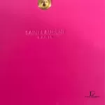 Yves Saint Laurent fuchsia pink smooth leather flap-closed long wallet, view 29