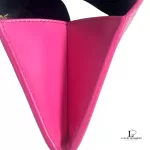 Yves Saint Laurent fuchsia pink smooth leather flap-closed long wallet, view 11