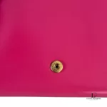 Yves Saint Laurent fuchsia pink smooth leather flap-closed long wallet, view 30