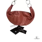 Chanel half moon peachy copper lambskin chain shoulder bag, view 6