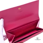Yves Saint Laurent fuchsia pink smooth leather flap-closed long wallet, view 21