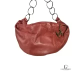 Chanel half moon peachy copper lambskin chain shoulder bag, view 5