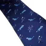 Hermes blue and white silk necktie, view 13