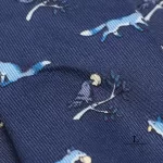 Hermes blue and white silk necktie, view 10