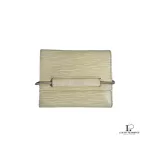 Pre-loved Louis Vuitton Epi Portefeuille vanilla leather medium wallet, front view – secondhand designer, NZ