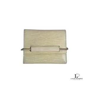 Pre-loved Louis Vuitton Epi Portefeuille vanilla leather medium wallet, front view – secondhand designer, NZ