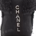 Chanel Bottines NVL08 black suede short wedge boots, size 36, view 17