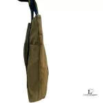 Hermes Toile Fourre Tout khaki canvas cabas shopping bag, view 6