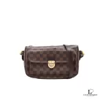 Pre-loved Louis Vuitton Damier Ebene Ravello GM crossbody bag N60006, front view – secondhand designer, NZ