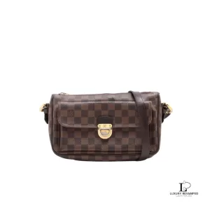 Pre-loved Louis Vuitton Damier Ebene Ravello GM crossbody bag N60006, front view – secondhand designer, NZ