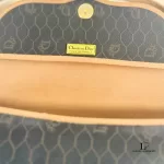Christian Dior Honeycomb black and beige canvas and leather flap shoulder bag, view 8