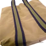 Hermes Toile Fourre Tout khaki canvas cabas shopping bag, view 7