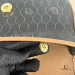 Christian Dior Honeycomb black and beige canvas and leather flap shoulder bag, view 11