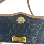 Christian Dior Honeycomb black and beige canvas and leather flap shoulder bag, view 10