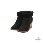 Chanel Bottines NVL08 black suede short wedge boots, size 36, view 2