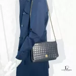 Celine Blason Emblem black quilted leather chain bag, view 11
