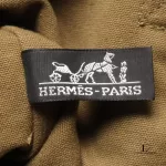 Hermes Toile Fourre Tout khaki canvas cabas shopping bag, view 21