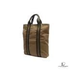 Hermes Toile Fourre Tout khaki canvas cabas shopping bag, view 2
