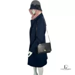 Celine Blason Emblem black quilted leather chain bag, view 12