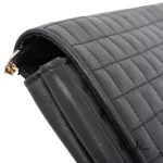 Celine Blason Emblem black quilted leather chain bag, view 5