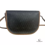 Christian Dior Honeycomb black and beige canvas and leather flap shoulder bag, view 2