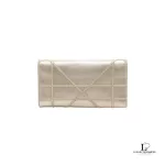 Christian Dior Diorama gold bronze leather wallet on chain, view 2